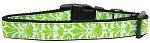 Damask Lime Green Nylon Dog Collar (size: Medium Narrow)
