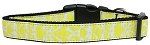 Damask Yellow Nylon Dog Collar (size: Medium Narrow)