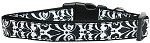 Damask Nylon Dog Collar (size: Large Black)