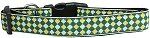Green Checkers Nylon Dog Collar (size: large)