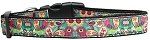 Turquoise Paisley Nylon Dog Collar (size: large)