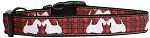 Red Plaid Scottie Pups Nylon Dog Collar (size: large)