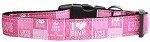 I Heart Pink Nylon Dog Collar (size: large)