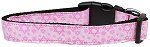 Pink Star of David Nylon Dog Collar (size: large)