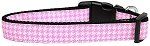 Pink Houndstooth Nylon Dog Collar (size: large)