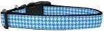 Blue Houndstooth Nylon Dog Collar (size: large)