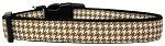 Brown Houndstooth Nylon Dog Collar (size: large)