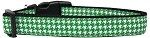 Emerald Green Houndstooth Nylon Dog Collar (size: large)