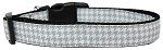 Grey Houndstooth Nylon Dog Collar (size: large)