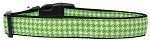 Lime Green Houndstooth Nylon Dog Collar (size: large)