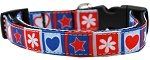 Stars and Hearts Nylon Dog Collar (size: LG)