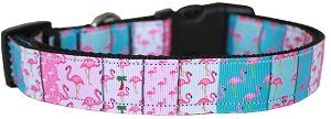 Flamingo Fun Nylon Dog Collar (size: LG)