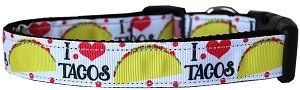 Taco Tuesday Nylon Dog Collar (size: LG)