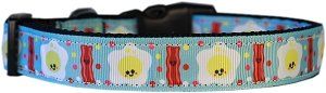 Happy Bacon Nylon Dog Collar (size: LG)