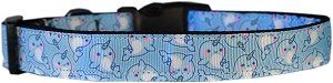 Narwhals Nylon Dog Collar (size: LG)