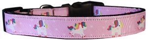 Mauve Unicorns Nylon Dog Collar (size: LG)
