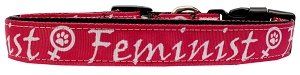 Feminist Nylon Dog Collar (size: LG)