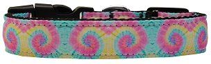 Pastel Tie Dye Nylon Dog Collar (size: large)