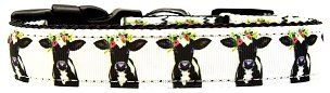 Pretty Baby Cows Nylon Dog Collar (size: large)