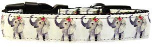 Pretty Baby Elephants Nylon Dog Collar (size: large)