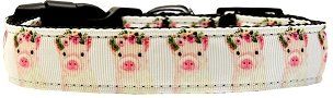Pretty Baby Pigs Nylon Dog Collar (size: large)
