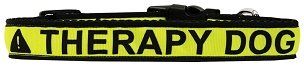 Therapy Dog Caution Tape Nylon Dog Collar (size: large)