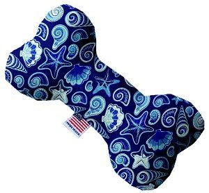 Blue Seashells Canvas Bone Dog Toy (size: 10 Inch)