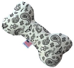White Western Canvas Bone Dog Toy (size: 10 Inch)