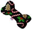 Candy Cane Chaos Canvas Bone Dog Toy