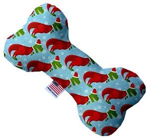 Christmas T-rex Canvas Bone Dog Toy (size: 10 Inch)