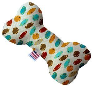Football Frenzy Canvas Bone Dog Toy (size: 10 Inch)