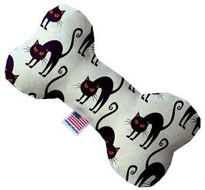 Purple Kitties Canvas Bone Dog Toy (size: 10 Inch)