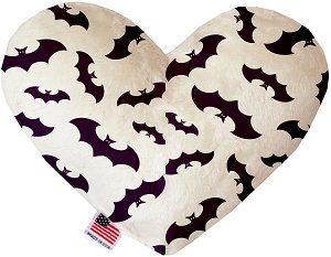 Purple Bats Canvas Heart Dog Toy (size: 6 Inch)