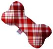 Valentines Day Plaid Canvas Bone Dog Toy