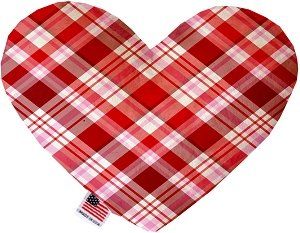 Valentines Day Plaid Canvas Heart Dog Toy (size: 6 Inch)