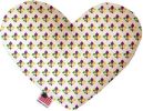 Mardi Gras Fleur De Lis Canvas Heart Dog Toy