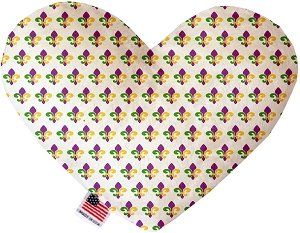Mardi Gras Fleur De Lis Canvas Heart Dog Toy (size: 6 Inch)