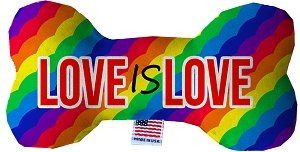 Love is Love Fluffy Bone Dog Toy (size: 10 Inch)