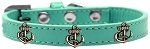 Bronze Anchor Widget Dog Collar (size: Aqua Size 10)