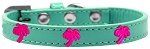 Pink Palm Tree Widget Dog Collar (size: Aqua Size 10)