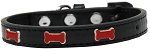 Red Bone Widget Dog Collar (size: Black Size 10)