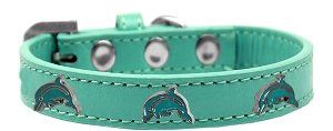 Dolphin Widget Dog Collar (size: Aqua Size 10)