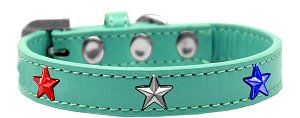 Red, White and Blue Stars Widget Dog Collar (size: Aqua Size 10)