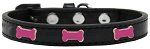 Pink Bone Widget Dog Collar (size: Black Size 10)