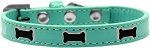 Black Bone Widget Dog Collar (size: Aqua Size 10)