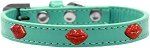 Red Glitter Lips Widget Dog Collar
