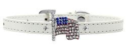 Flag Charm Dog Collar (size: White Size 10)
