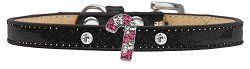 Holiday Charm Dog Collar (size: Black Ice Cream Size 10 Pink Candy Cane)