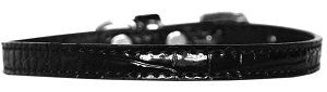 Omaha Plain Croc Dog Collar (size: Black Size 10)