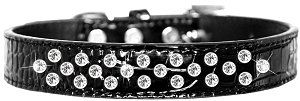 Sprinkles Clear Jewel Croc Dog Collar (size: Black Size 12)
